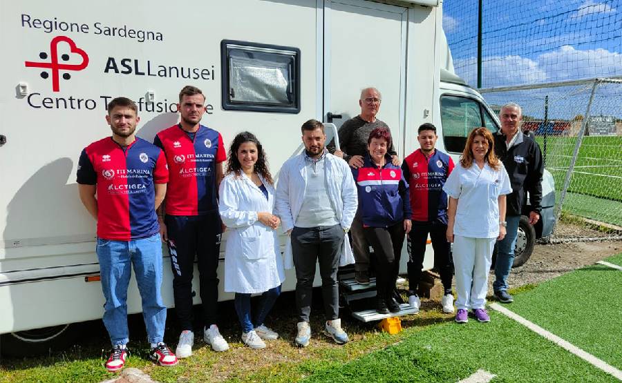 tortolì calcio dona venti sacche di sangue