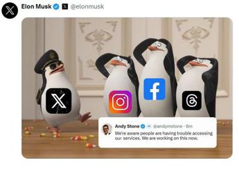 Facebook e Instagram down Musk sbeffeggia Meta su X