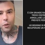 Fedez stop forzato dopo il ricovero Ho bisogno di riposo