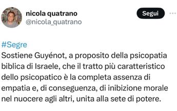 Israele Stato psicopatico ecco il saggio postato da ospite convegno Boldrini Co