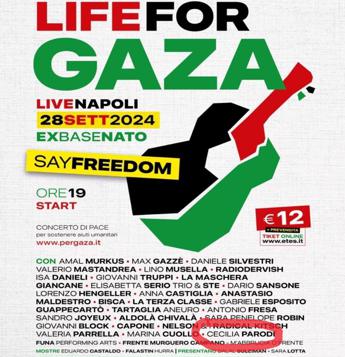 Life for Gaza a Napoli da locandina sparisce nome scrittrice che odia ebrei