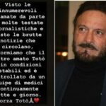 Schillaci in condizioni stabili sui social il grido di sostegno Forza Toto