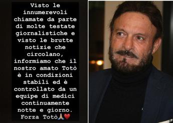 Schillaci in condizioni stabili sui social il grido di sostegno Forza Toto