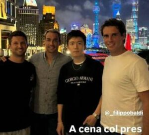 Inter rispunta Steven Zhang la foto su Instagram con Fognini