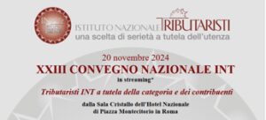 Int mercoledi 20 novembre convegno nazionale tributaristi